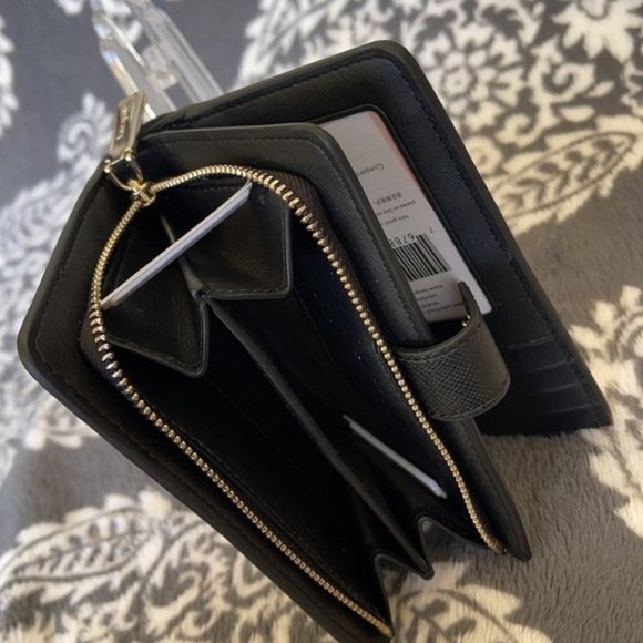 Kate Spade Staci Colorblock Medium Compact Bifold Wallet Warm Beige Multi - Picture 12 of 16